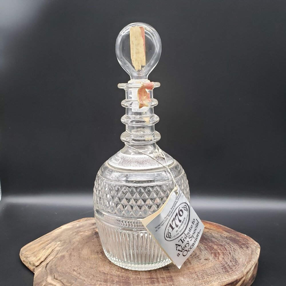 Vintage Seagram’s 1776 Whiskey Decanter Tiffany & Co Design 10.5” Empty Bottle